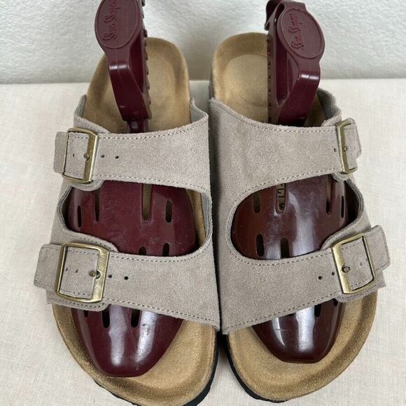Project Cloud Womens Sz 9 leather adjustable Arizona style cork sole sandals - Picture 7 of 10